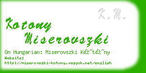 kotony miserovszki business card